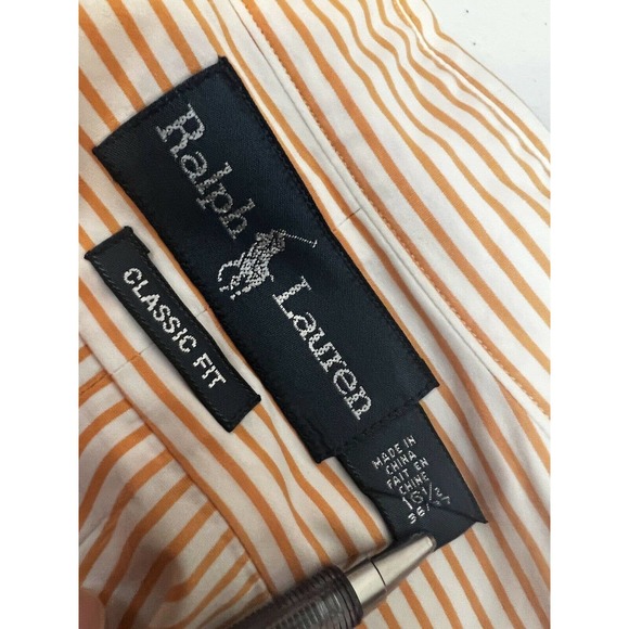 Ralph Lauren 16 1/2 - 36/37 (XL) Classic Fit Striped Long Sleeve Button Up Shirt - Picture 5 of 8